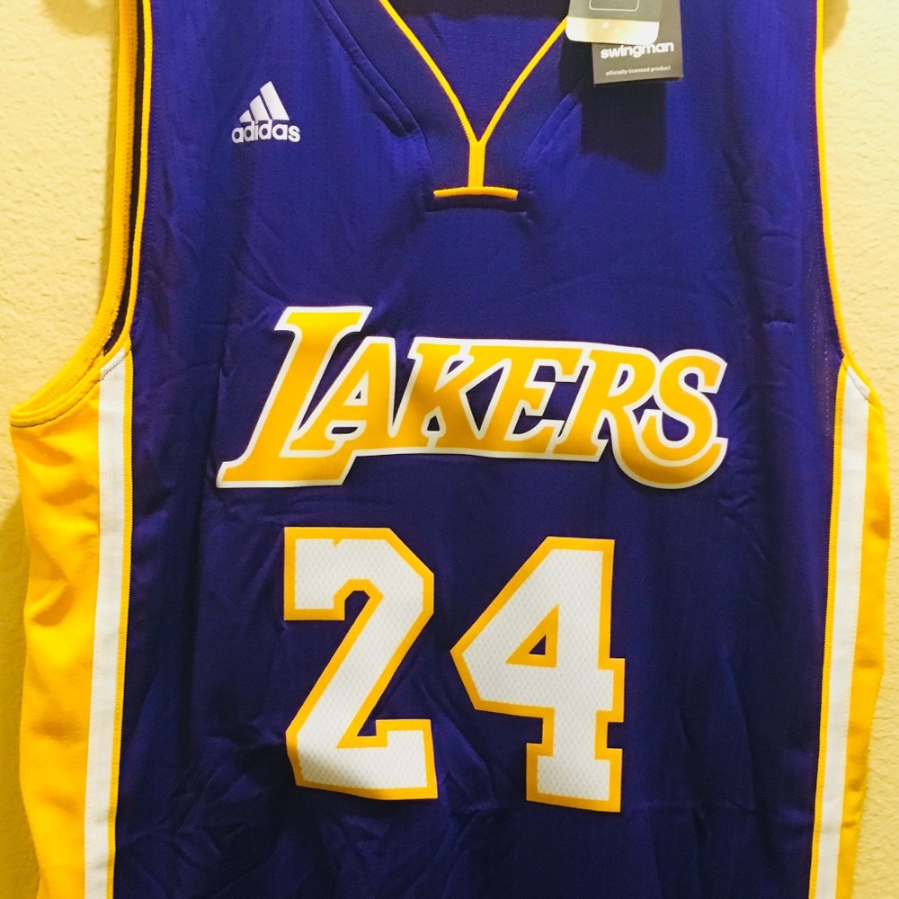 Adidas Swingman Kobe Bryant #24 Purple Away Lakers